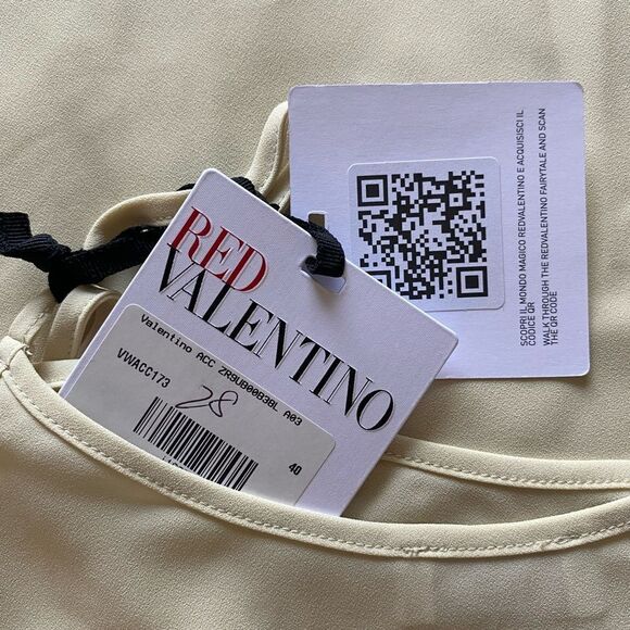 RED VALENTINO Dress Slip NWT Crepe Chemise Neutral Champagne Size 4 - Picture 6 of 8